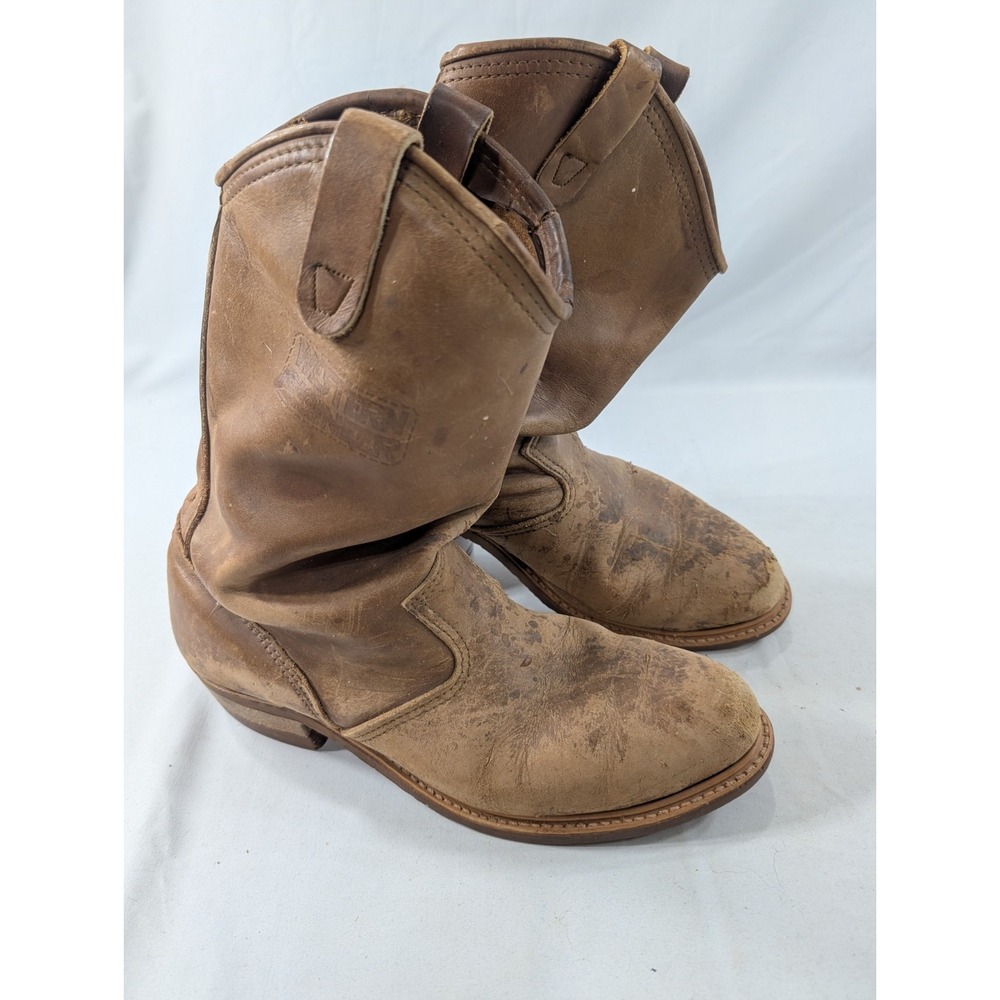 Carolina 714 Work Boots Men's  Brown Leather Made USA Oil Slip Distressed Work